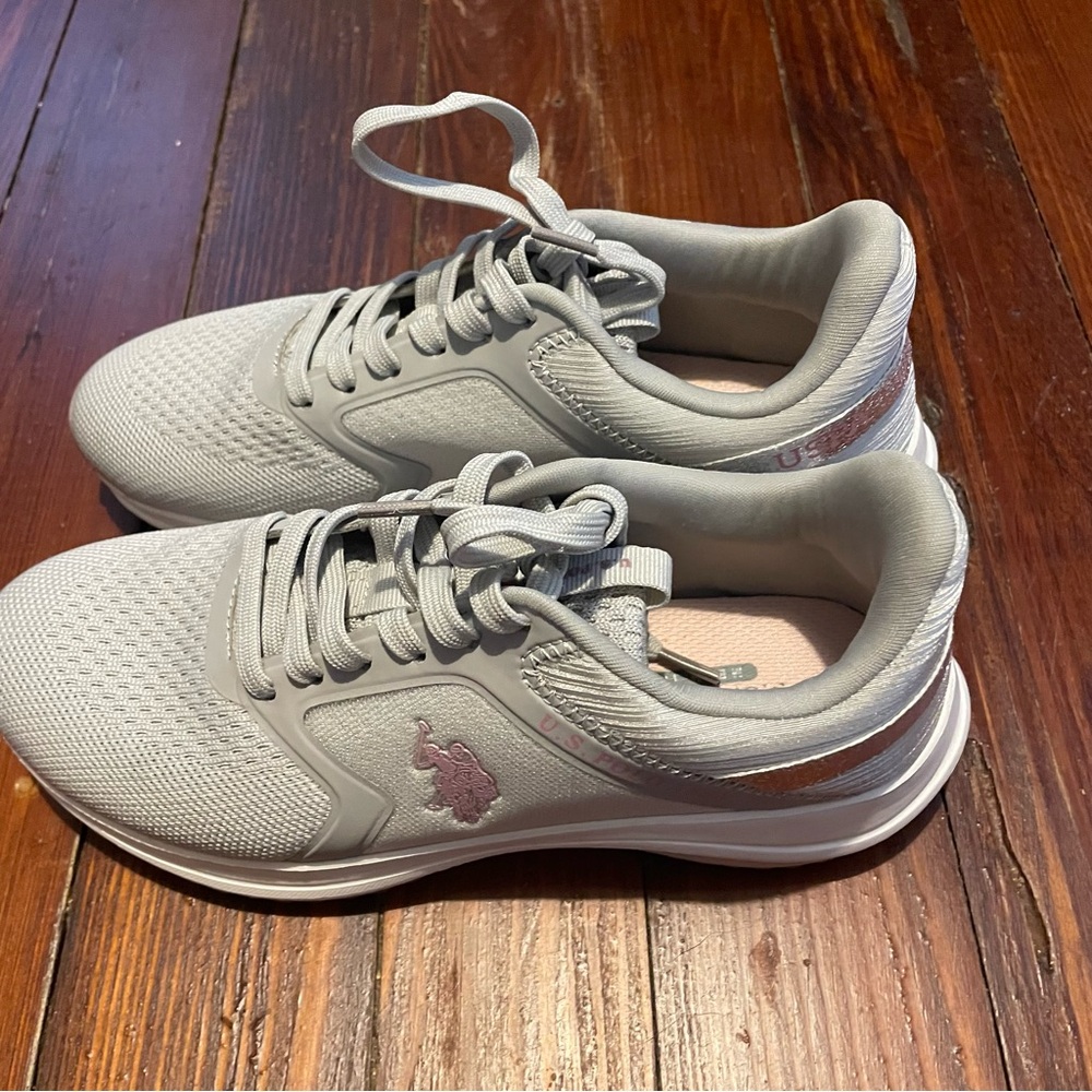 U.S. Polo Assn. Gray and Purple Athletic Shoes